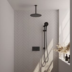 Brauer Carving 5-S-207 thermostatische inbouw regendouche met drukknoppen SET 72 mat zwart