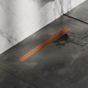 Brauer DR-MRF80GK douchegoot met multifunctioneel rooster en flens 7 x 80cm koper geborsteld PVD