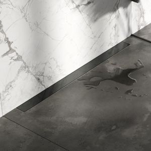 Brauer DR-MRFW100GM douchegoot met multifunctioneel rooster en flens voor wandmontage 7 x 100cm gunmetal geborsteld PVD