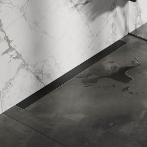 Brauer DR-MRFW100S douchegoot met multifunctioneel rooster en flens voor wandmontage 7 x 100cm mat zwart