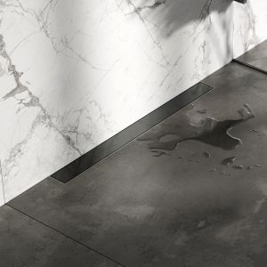 Brauer DR-MRFW70GM douchegoot met multifunctioneel rooster en flens voor wandmontage 7 x 70cm gunmetal geborsteld PVD