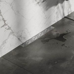 Brauer DR-SRFW50NG douchegoot met standaard rooster en flens voor wandmontage 7 x 50cm RVS geborsteld