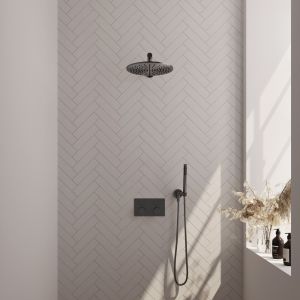 Brauer Edition 5-GM-161 thermostatische inbouw regendouche met drukknoppen SET 50 gunmetal geborsteld PVD
