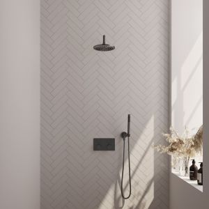 Brauer Edition 5-GM-162 thermostatische inbouw regendouche met drukknoppen SET 51 gunmetal geborsteld PVD