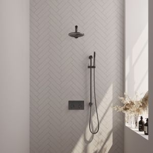 Brauer Edition 5-GM-172 thermostatische inbouw regendouche met drukknoppen SET 61 gunmetal geborsteld PVD