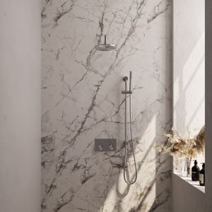 Brauer Edition 5-NG-174 thermostatische inbouw regendouche met drukknoppen SET 63 RVS geborsteld PVD