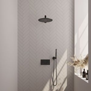 Brauer Edition 5-S-161 thermostatische inbouw regendouche met drukknoppen SET 50 mat zwart