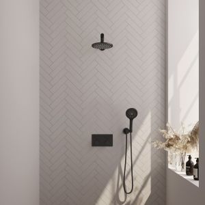 Brauer Edition 5-S-166 thermostatische inbouw regendouche met drukknoppen SET 55 mat zwart