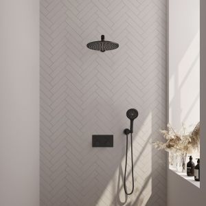 Brauer Edition 5-S-167 thermostatische inbouw regendouche met drukknoppen SET 56 mat zwart