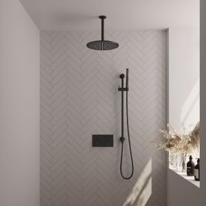 Brauer Edition 5-S-177 thermostatische inbouw regendouche met drukknoppen SET 66 mat zwart