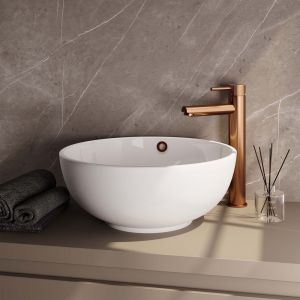 Brauer Carving 5-GK-002-HD6 verhoogde opbouw wastafelmengkraan model A koper geborsteld PVD