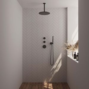 Brauer Carving 5-S-102 thermostatische inbouw regendouche SET 06 mat zwart