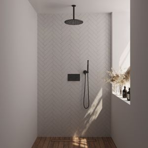 Brauer Carving 5-S-189 thermostatische inbouw regendouche met drukknoppen SET 54 mat zwart