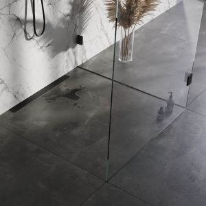 Brauer DR-MRFW80S douchegoot met multifunctioneel rooster en flens voor wandmontage 7 x 80cm mat zwart