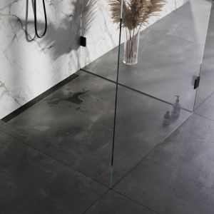 Brauer DR-SRFW100S douchegoot met standaard rooster en flens voor wandmontage 7 x 100cm mat zwart