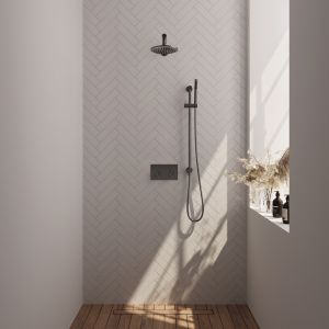 Brauer Edition 5-GM-172 thermostatische inbouw regendouche met drukknoppen SET 61 gunmetal geborsteld PVD