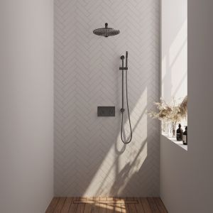 Brauer Edition 5-GM-173 thermostatische inbouw regendouche met drukknoppen SET 62 gunmetal geborsteld PVD