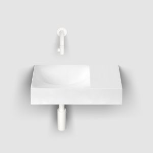 Clou Vale CL0313161R fontein 38x19cm met voorbewerkt kraangat rechts mat wit aluite