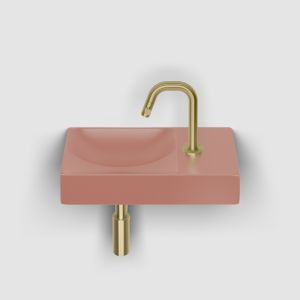 Clou Vale CL034016101R fontein 38x19cm met kraangat rechts mat roze keramiek