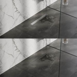 Brauer DR-MRF50NG douchegoot met multifunctioneel rooster en flens 7 x 50cm RVS geborsteld