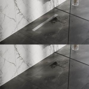 Brauer DR-MRF70NG douchegoot met multifunctioneel rooster en flens 7 x 70cm RVS geborsteld