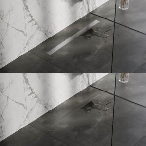 Brauer DR-MRF90NG douchegoot met multifunctioneel rooster en flens 7 x 90cm RVS geborsteld