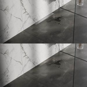 Brauer DR-MRFW50NG douchegoot met multifunctioneel rooster en flens voor wandmontage 7 x 50cm RVS geborsteld
