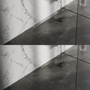 Brauer DR-MRFW70NG douchegoot met multifunctioneel rooster en flens voor wandmontage 7 x 70cm RVS geborsteld