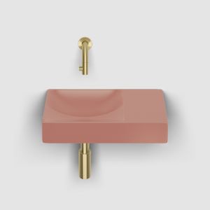 Clou Vale CL0340161R fontein 38x19cm zonder kraangat rechts mat roze keramiek