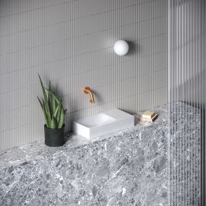 Clou Vale CL0313161R fontein 38x19cm met voorbewerkt kraangat rechts mat wit aluite