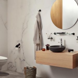 Haceka Aspen 1209517 dubbele glashouder helder glas/ mat zwart