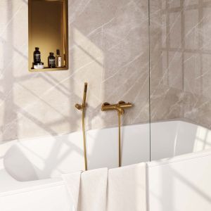 Brauer Edition 5-GG-041-3 opbouw baddouche thermostaatkraan SET 03 goud geborsteld PVD