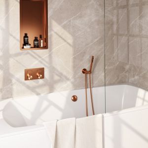 Brauer Edition 5-GK-208 thermostatische inbouw badkraan met drukknoppen SET 03 koper geborsteld PVD