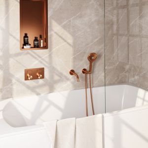 Brauer Edition 5-GK-211 thermostatische inbouw badkraan met drukknoppen SET 04 koper geborsteld PVD