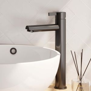 Brauer Edition 5-GM-002-HD1 verhoogde opbouw wastafelmengkraan model E gunmetal geborsteld PVD