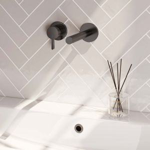 Brauer Edition 5-GM-083-S1-65 inbouw wastafelmengkraan met rechte uitloop en rozetten model E2 gunmetal geborsteld PVD