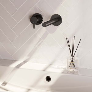 Brauer Edition 5-S-083-S5-65 inbouw wastafelmengkraan met rechte uitloop en rozetten model B2 mat zwart