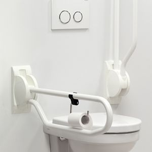 Handicare (Linido) LI2603350102 opklapbare toiletbeugel 530 mm staal gecoat wit (OUTLET)